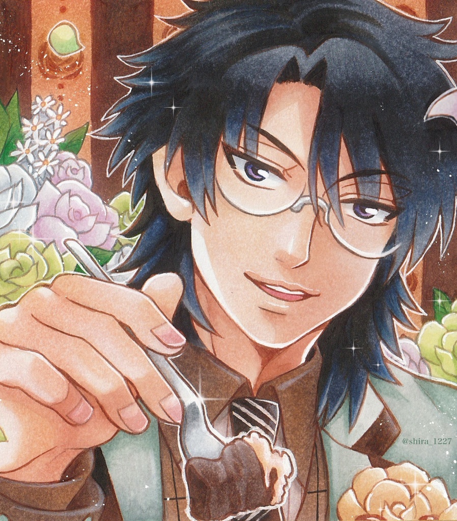 【テニスの王子様】忍足侑士バレンタイン色紙【原画一点もの】