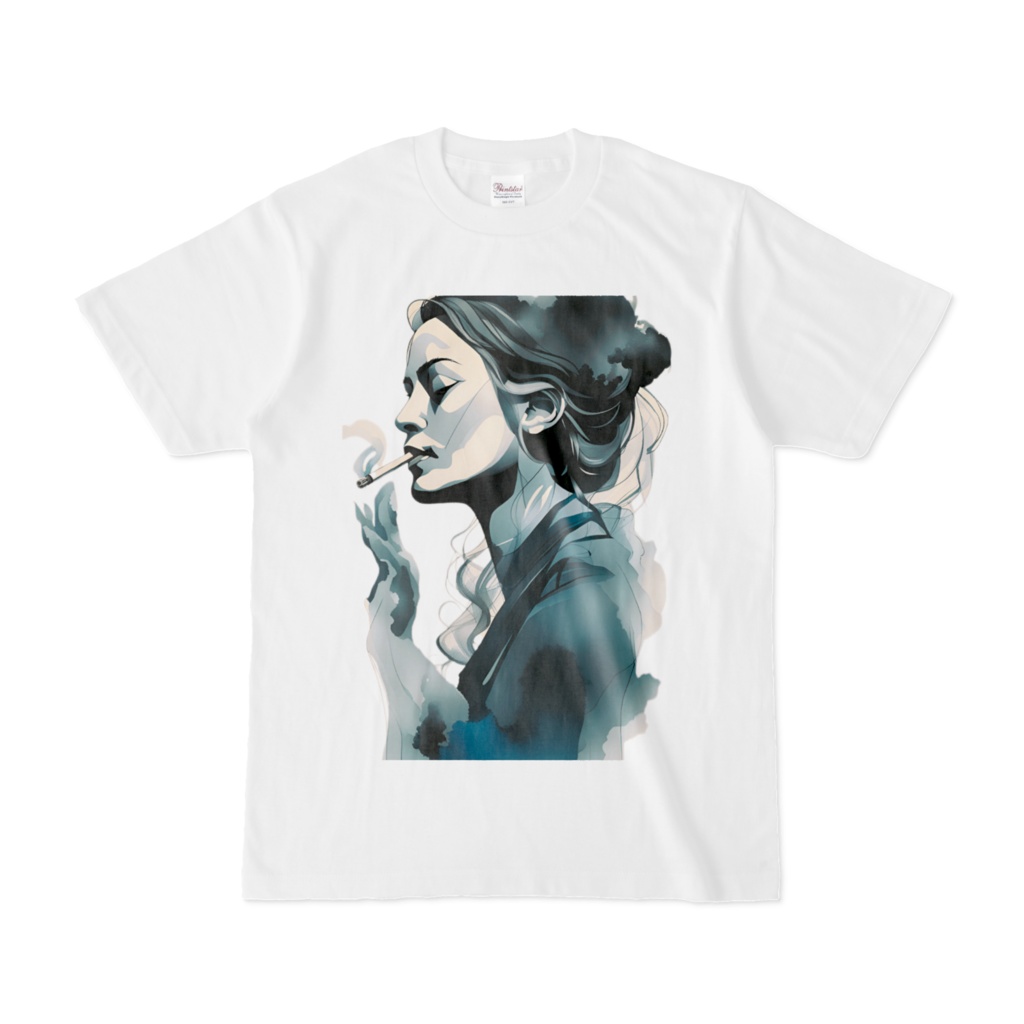 煙草を吸う女Tシャツ