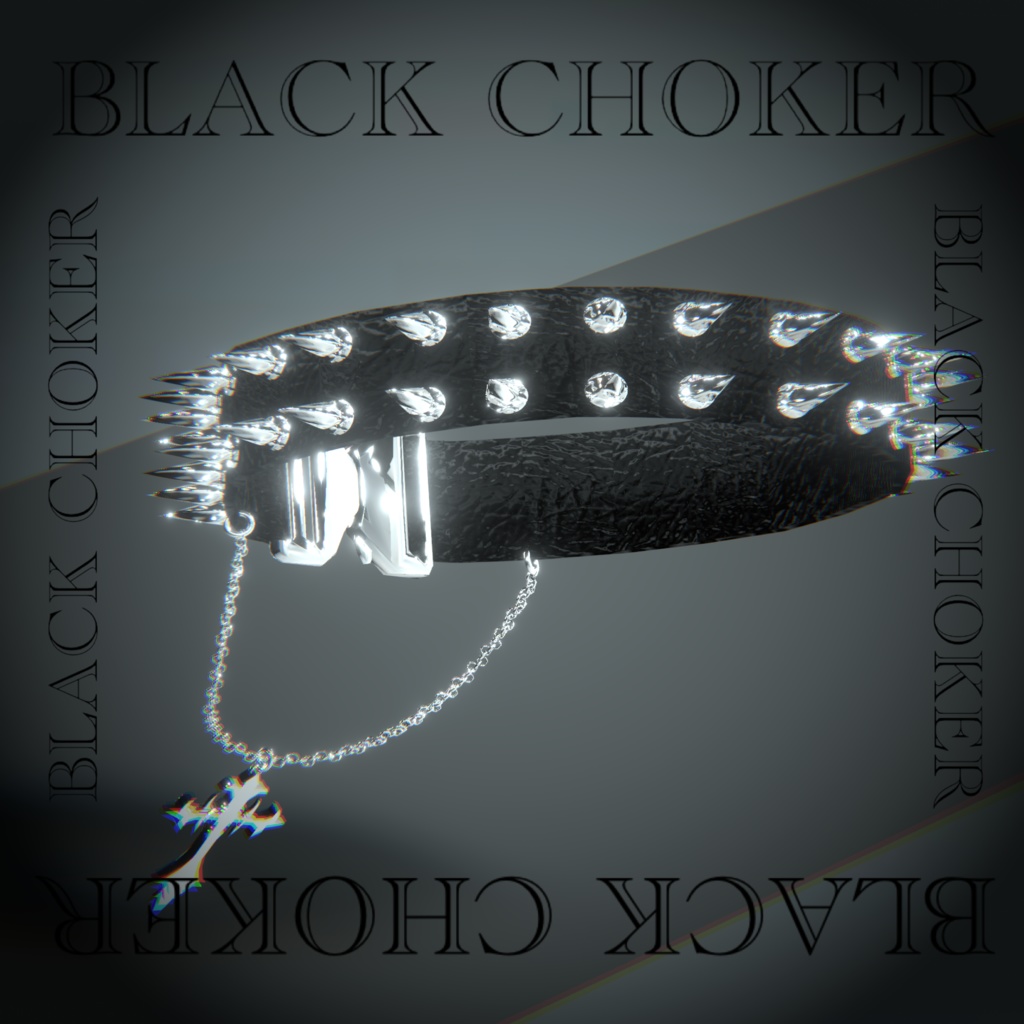 【6アバター対応】BLACK CHOKER【3Dモデル For VRChat】