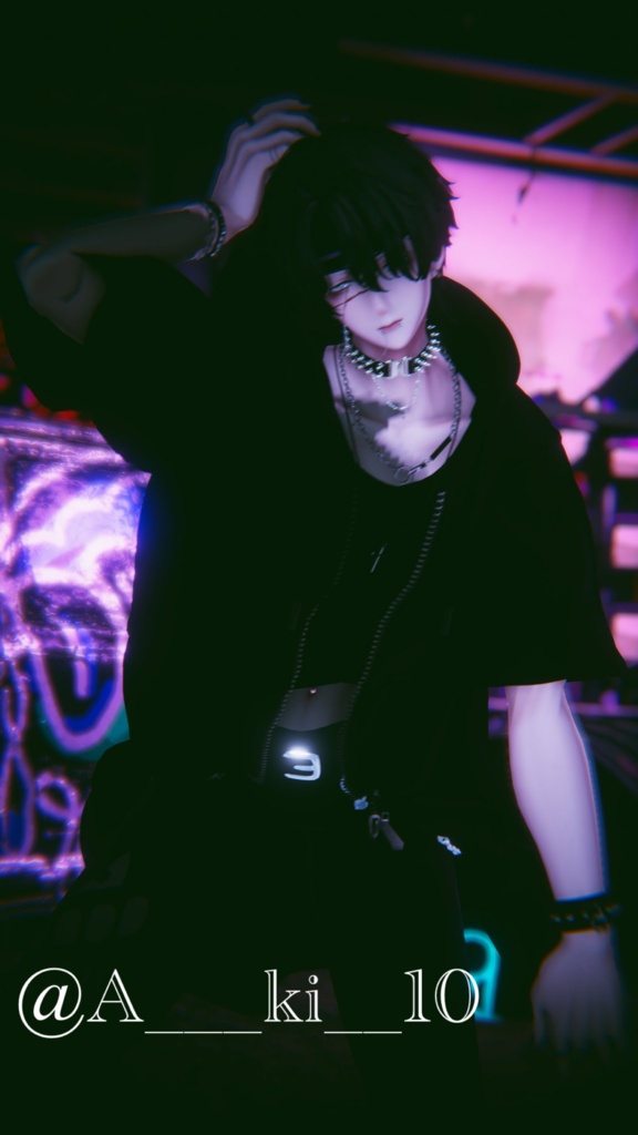 【6アバター対応】BLACK CHOKER【3Dモデル For VRChat】