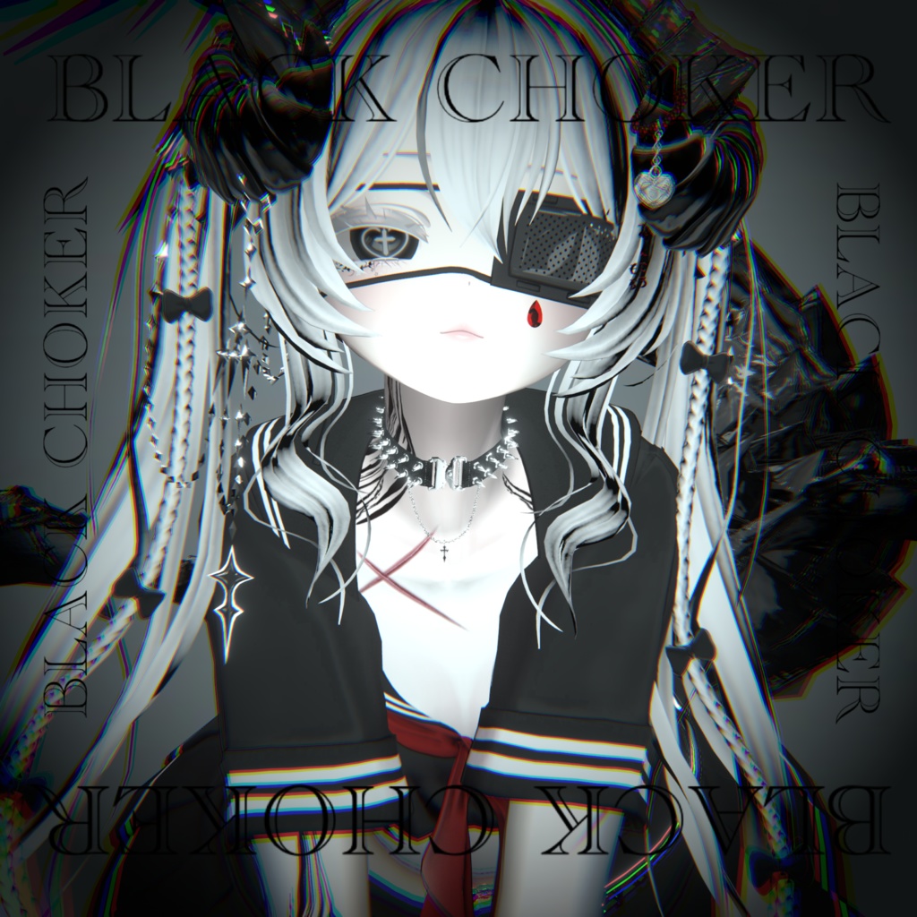 【6アバター対応】BLACK CHOKER【3Dモデル For VRChat】