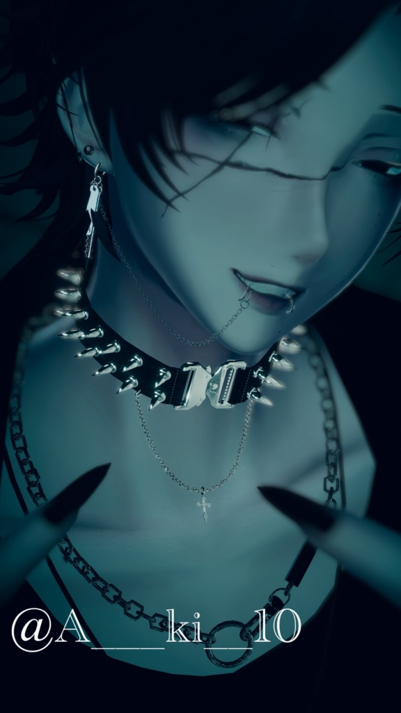 【6アバター対応】BLACK CHOKER【3Dモデル For VRChat】