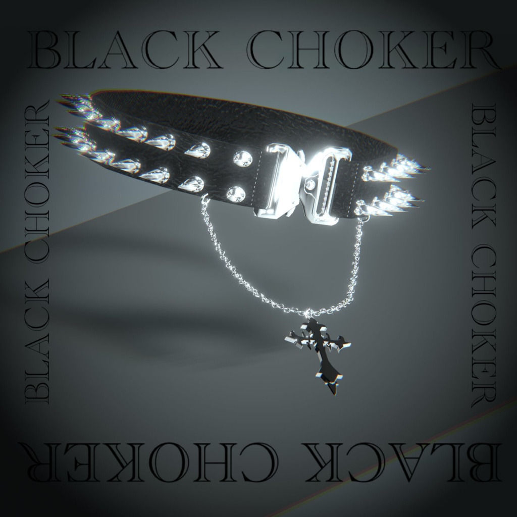 【６アバター対応】BLACK CHOKER【3Dモデル For VRChat】