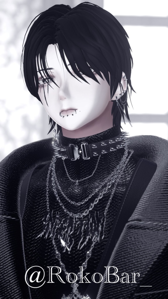 【6アバター対応】BLACK CHOKER【3Dモデル For VRChat】