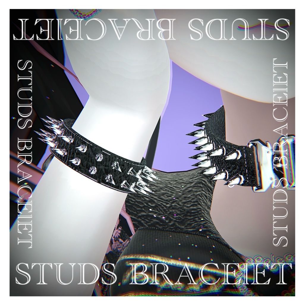 【9アバター対応】STUDS BRACELET【3Dモデル For VRChat】