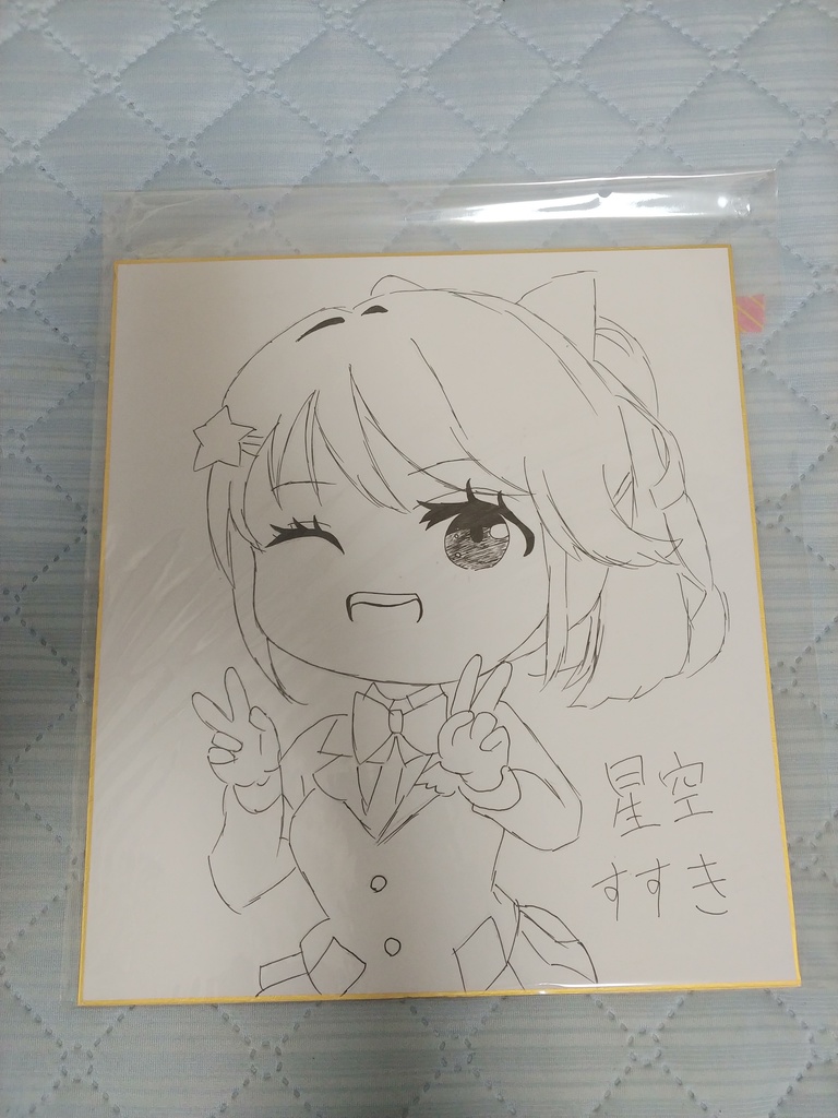 [一点物]手書き色紙　星空すすき