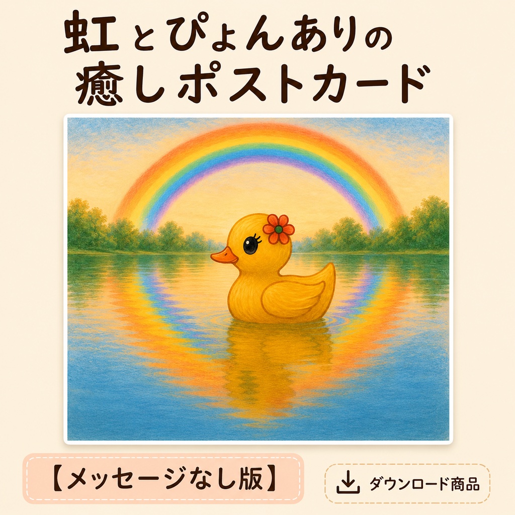 虹とぴょんありの癒しポストカード【メッセージなし版】