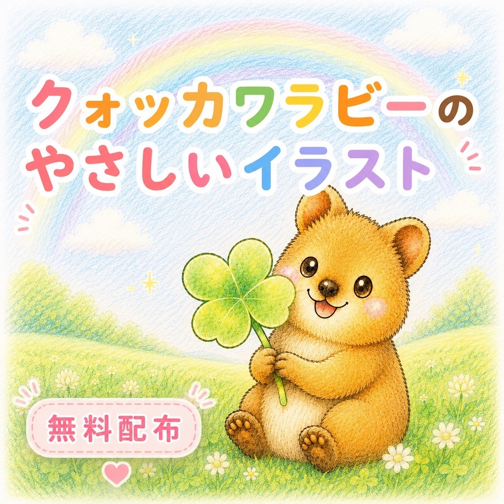 クォッカワラビーの癒しポストカード【文字無し・無料ダウンロード版】