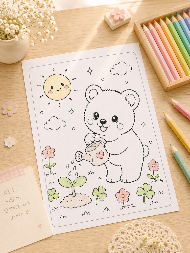 くぉっかのぬりえ【10枚セット】|A4ダウンロード版
