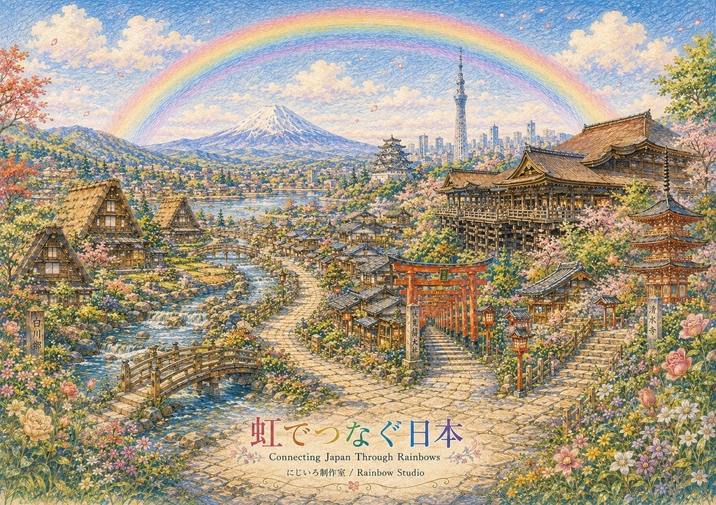 虹でつなぐ日本【アートコレクション・JPGダウンロード版】