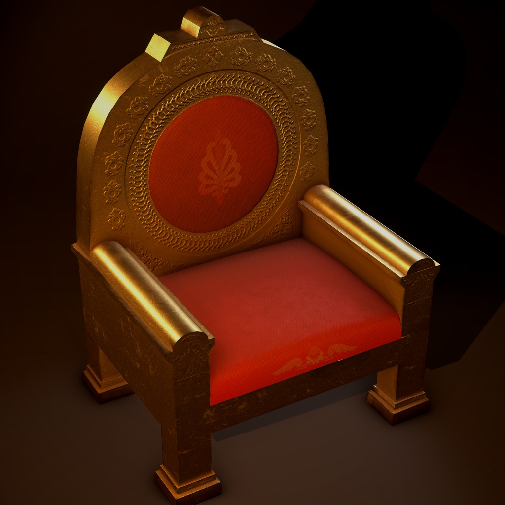【3Dモデル】金装飾の玉座