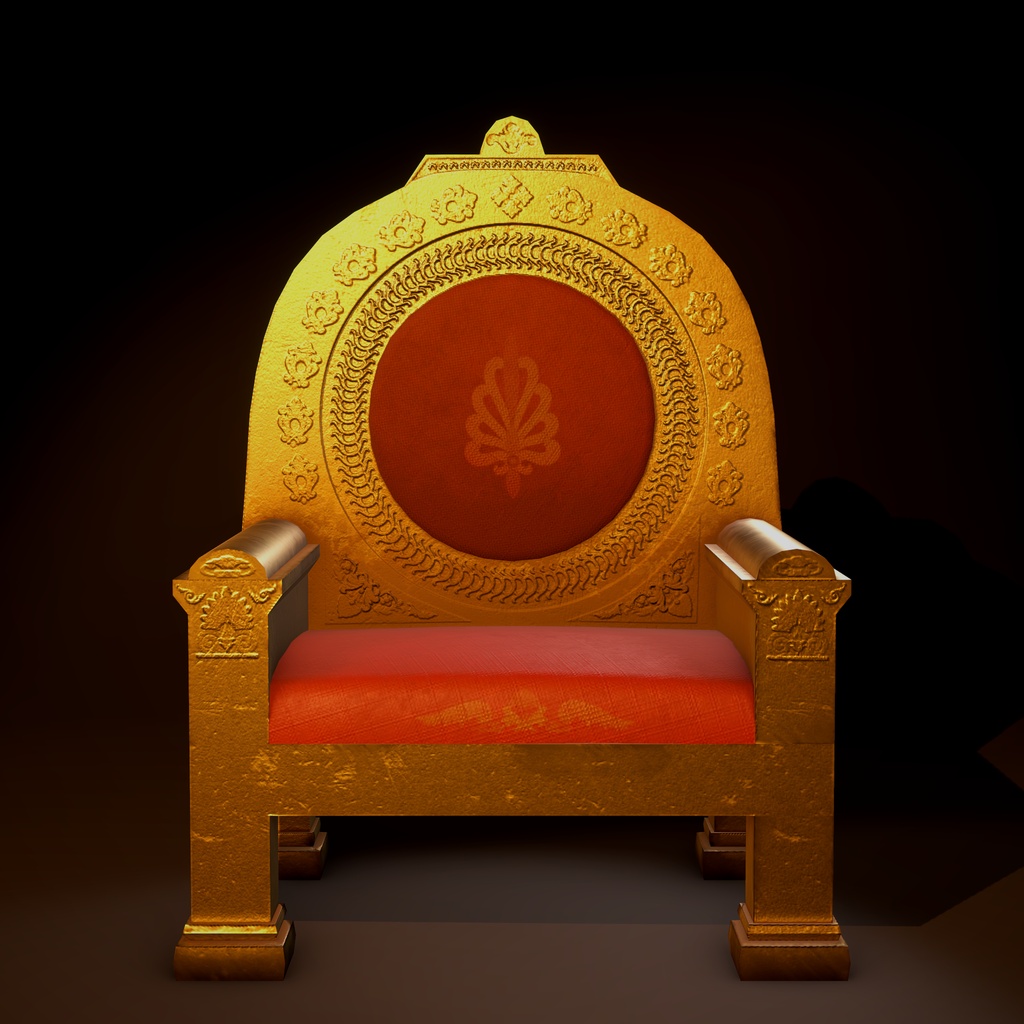 【3Dモデル】金装飾の玉座
