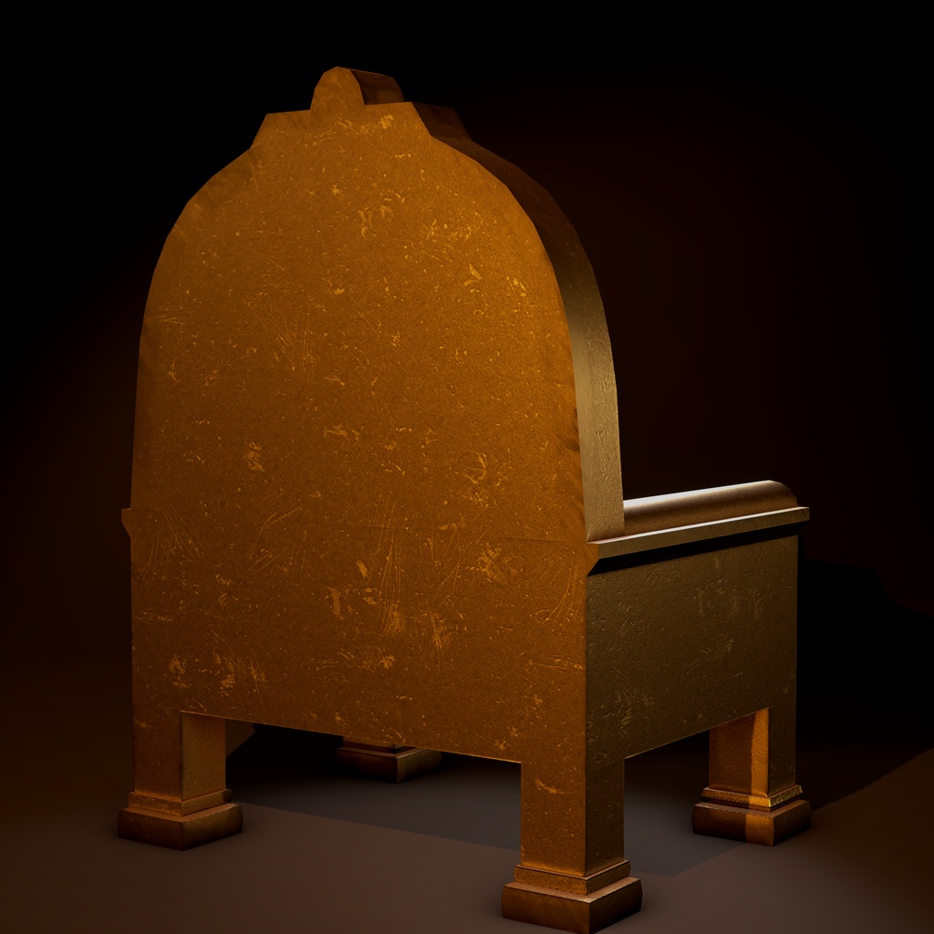 【3Dモデル】金装飾の玉座