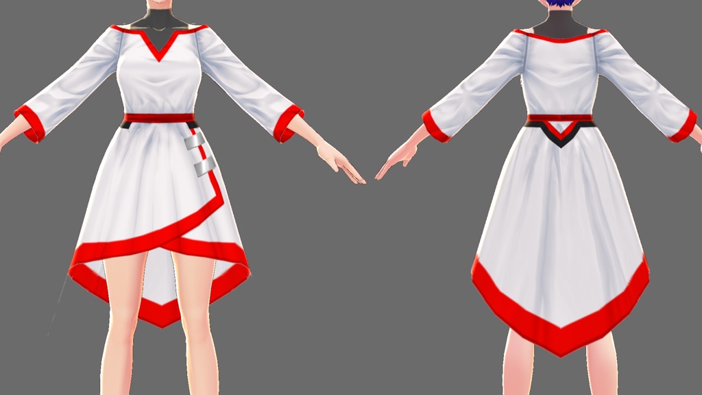 【VRoid】肩だしワンピースx6色【衣装】