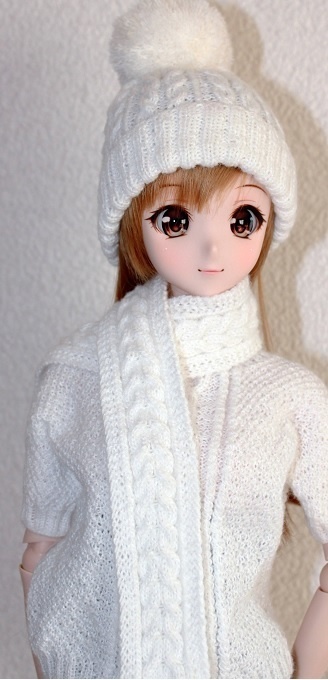 ニット帽&マフラー 白