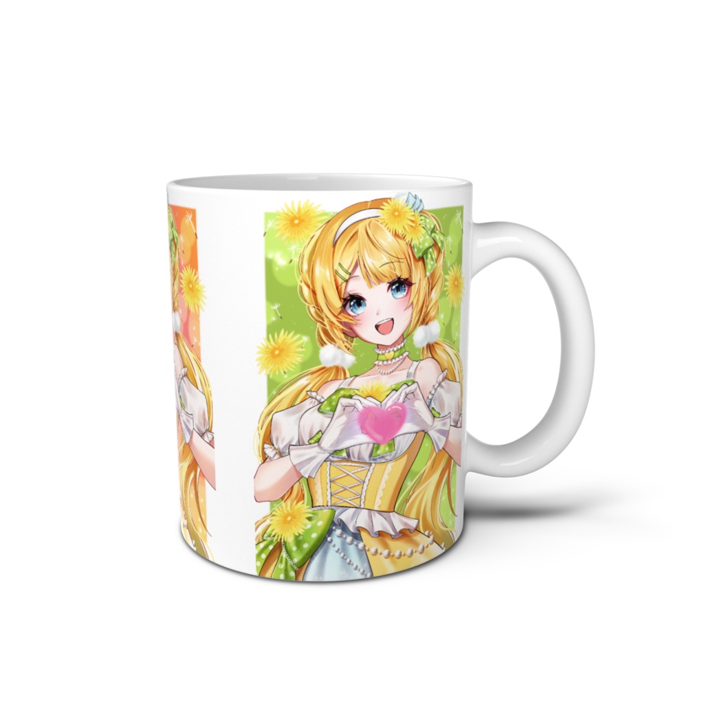 ヒラルン☆背景タンポポ3色マグカップ