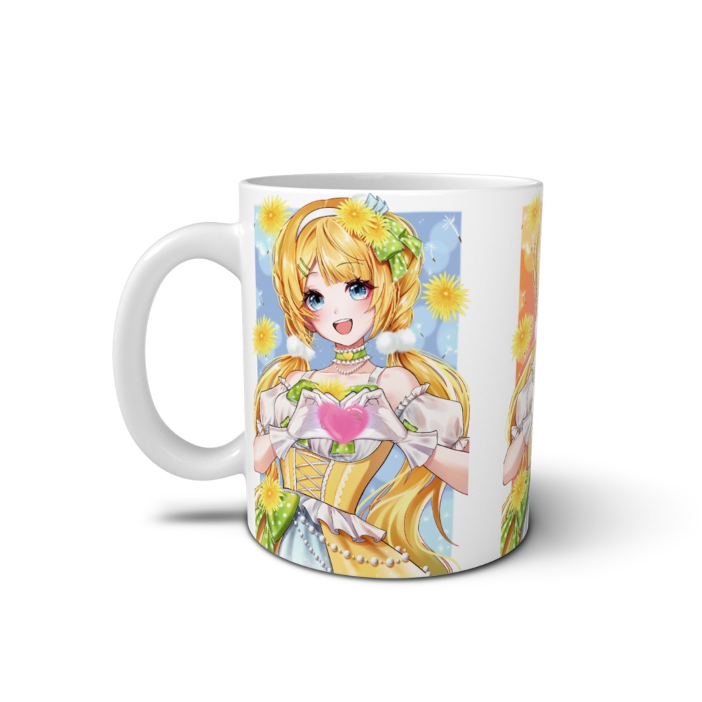 ヒラルン☆背景タンポポ3色マグカップ