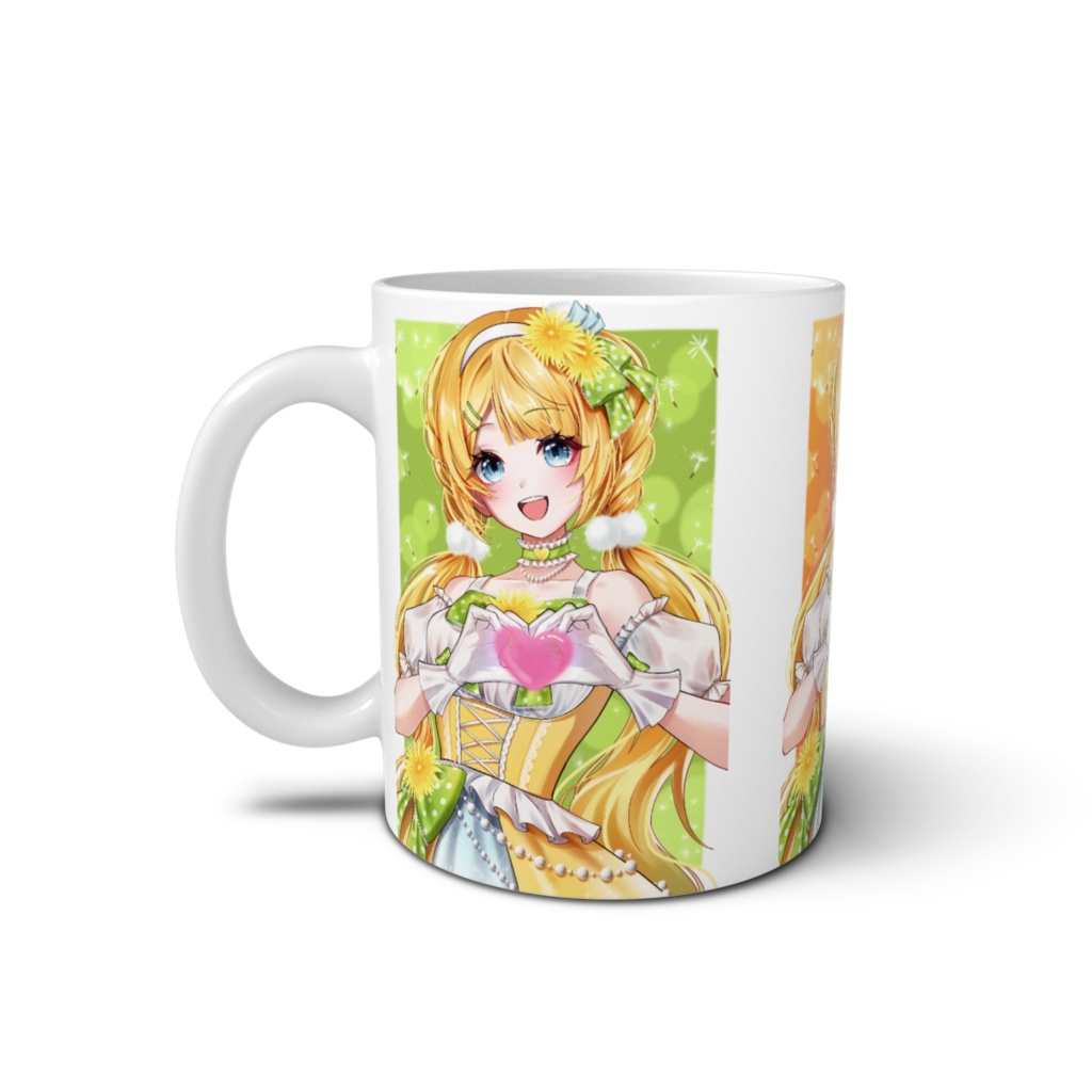 ヒラルン☆3色背景綿毛マグカップ