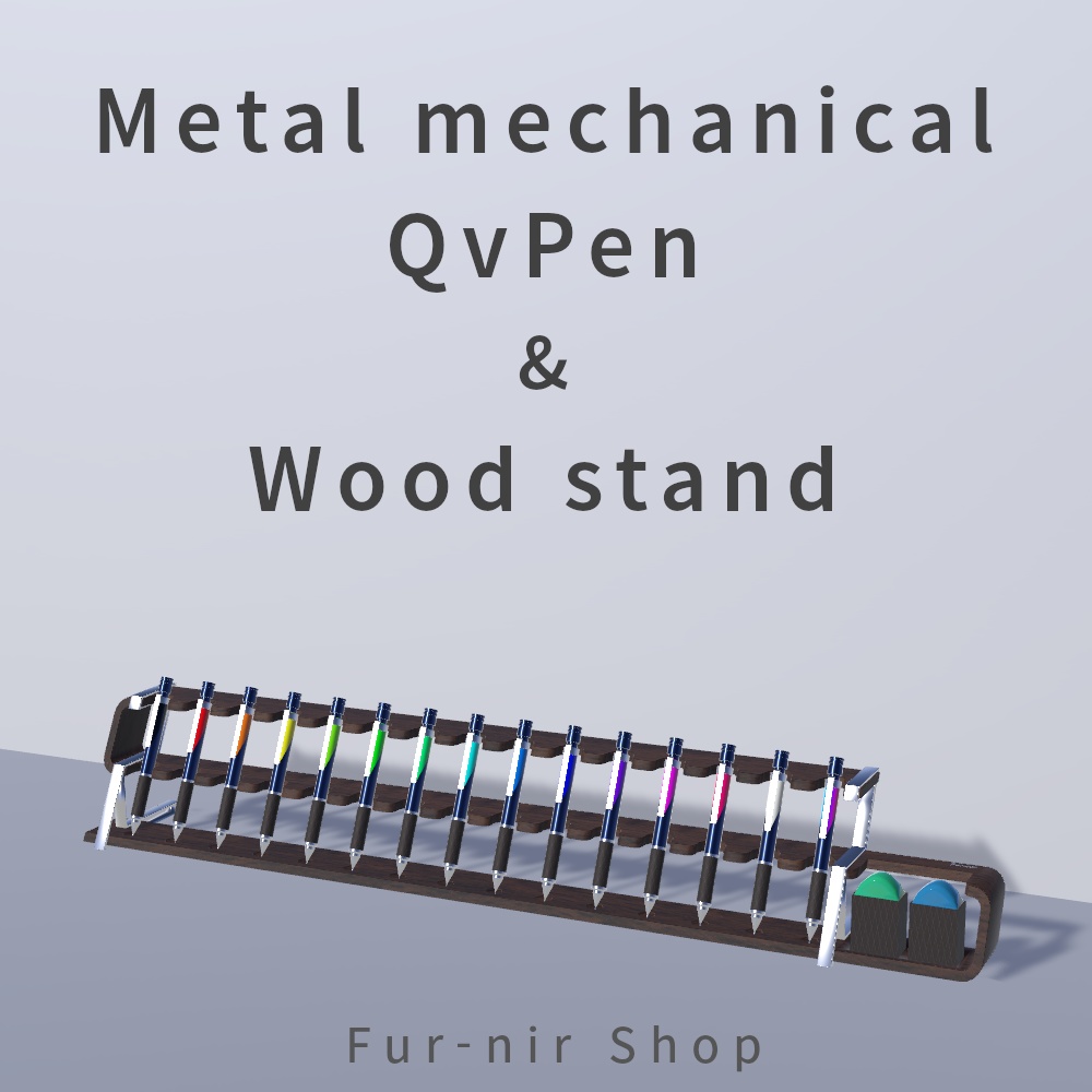 【無料QvPen差し替えモデル】Metal mechanical QvPen & Wood stand