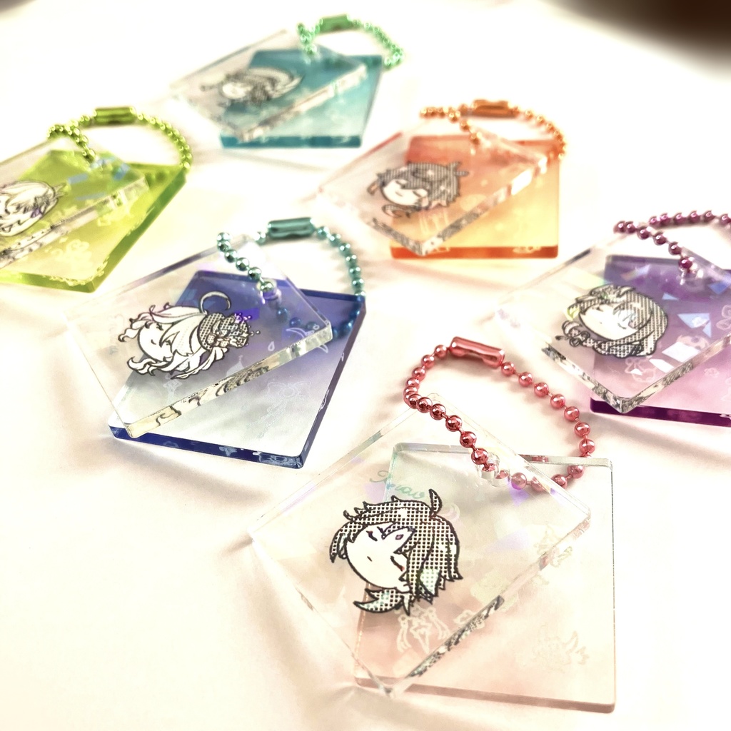 原神 神さま&美少年仙人2連アクキー(ホログラム&グラデ)