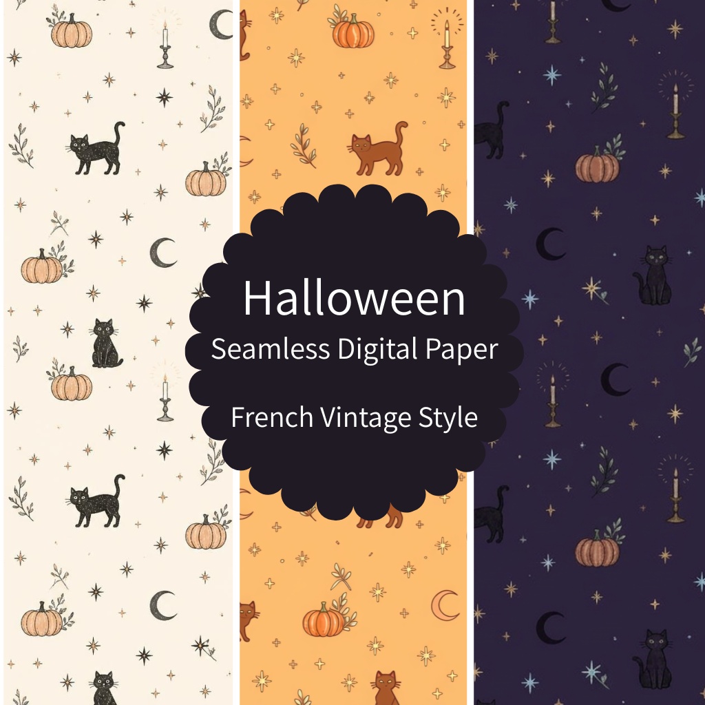 Halloween Digital Paper | ハロウィン　デジタルペーパー　３色セット