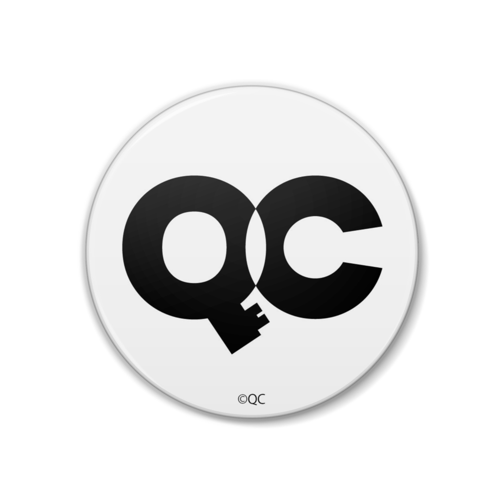 QUATRO-Cross ロゴマーク缶バッジ WHITE (38mm)