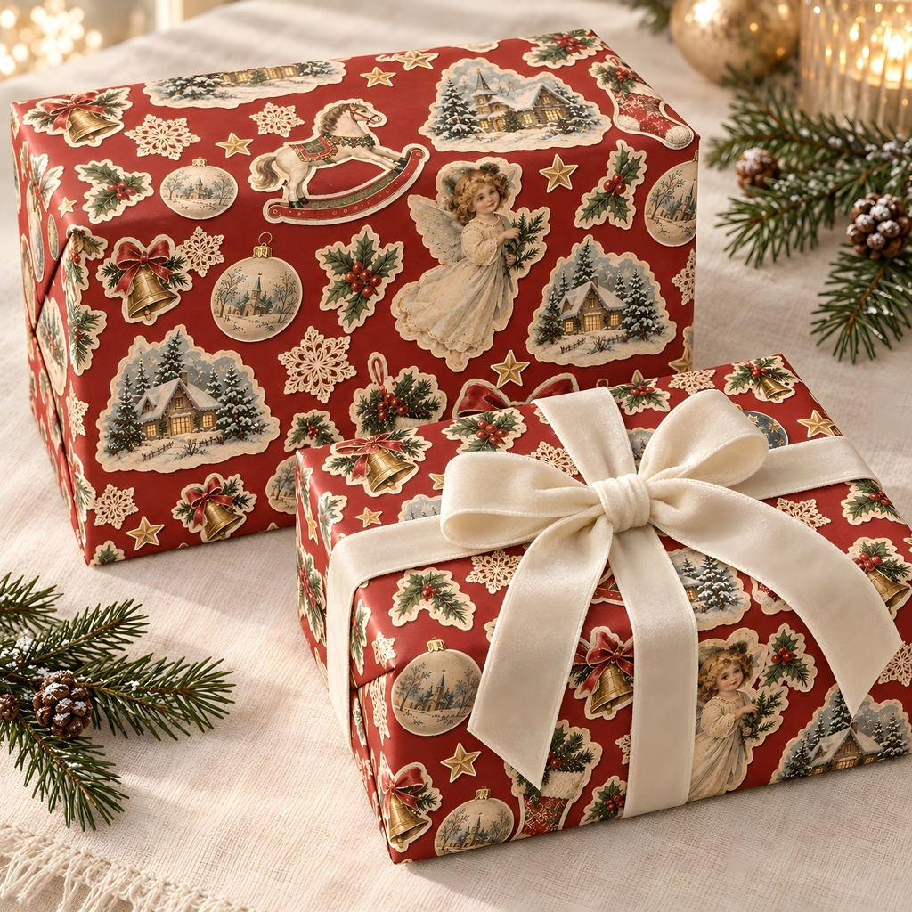 クリスマス デジタルペーパー12柄|ヴィンテージ風・ラッピング・手帳素材