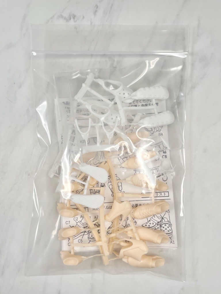 1/12スケール 靴7種セット イエロー肌 メガミデバイス・武装神姫などに