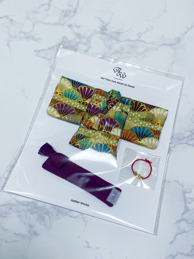 1/12スケール ショート丈着物・紫系