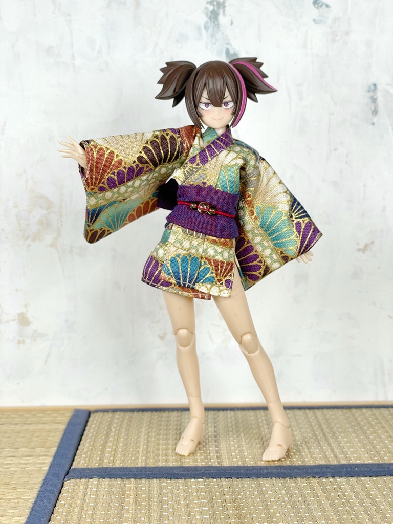 1/12スケール ショート丈着物・紫系