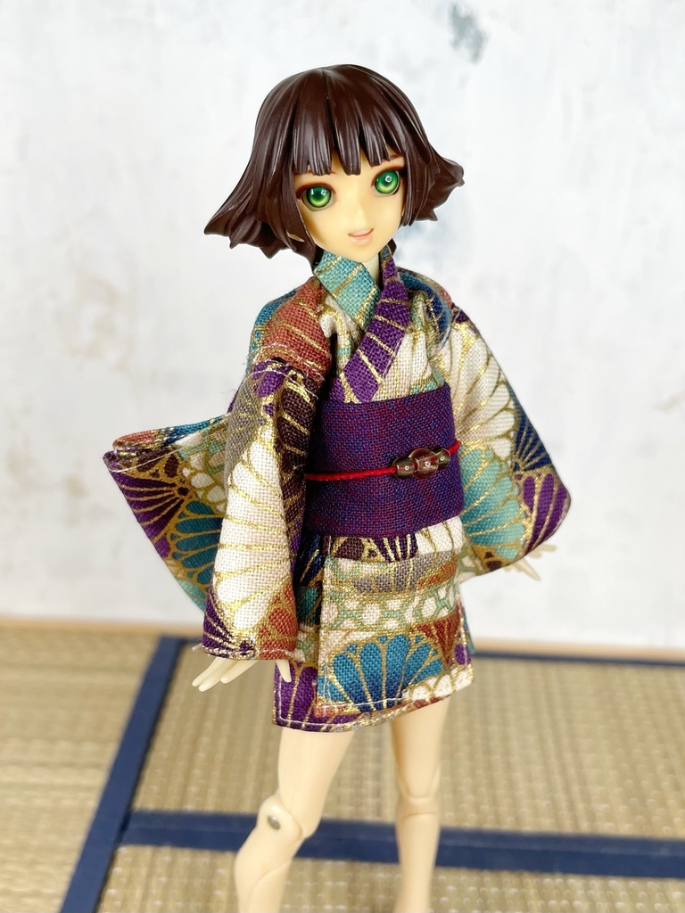 1/12スケール ショート丈着物・紫系