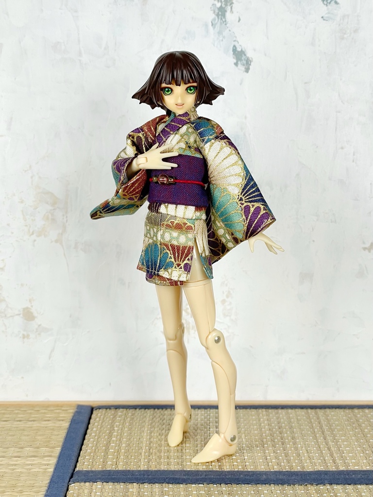1/12スケール ショート丈着物・紫系