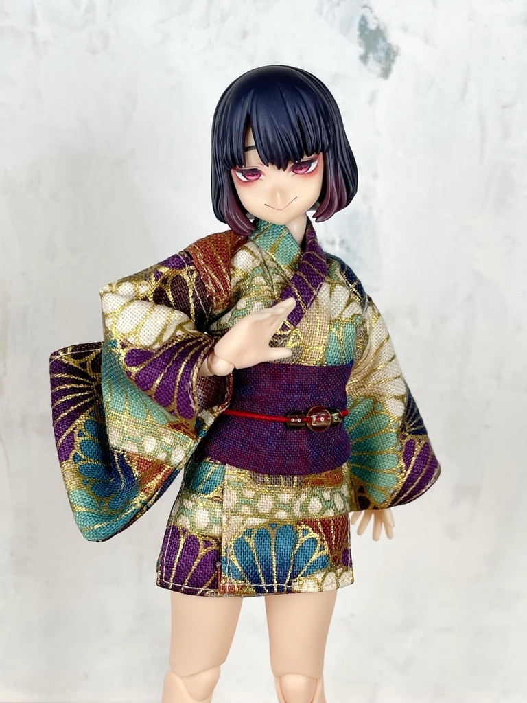 1/12スケール ショート丈着物・紫系