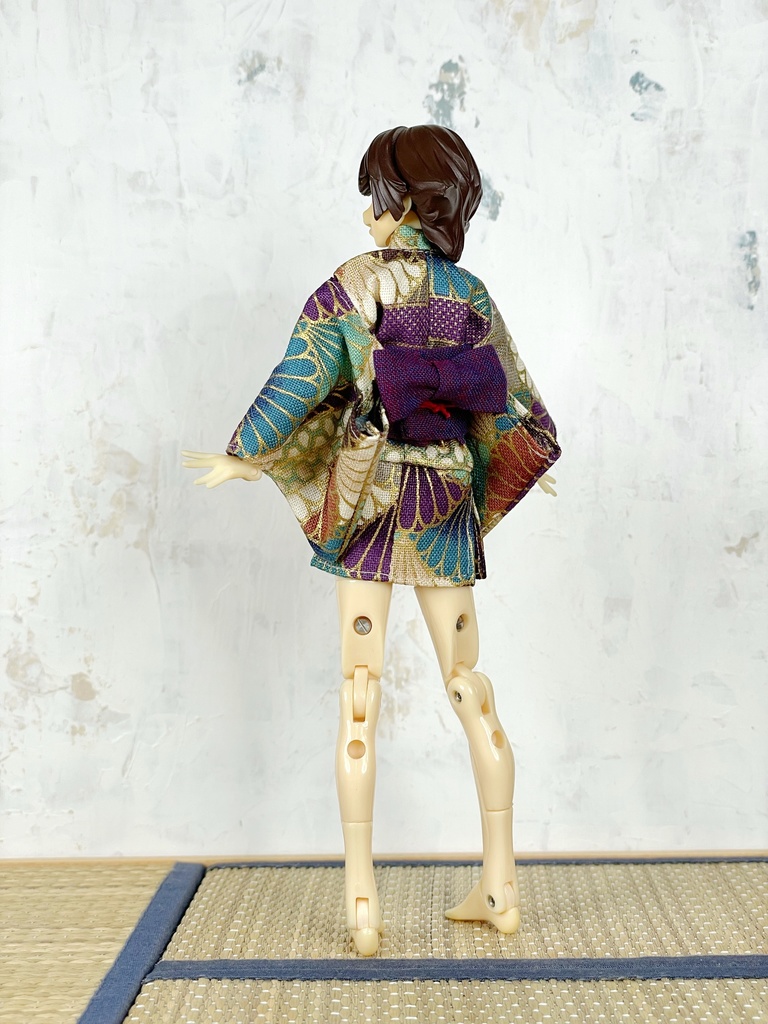 1/12スケール ショート丈着物・紫系