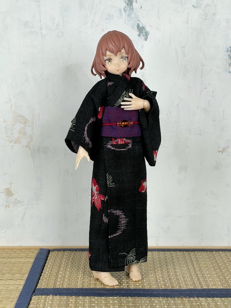 1/12スケール 浴衣・黒地に金魚