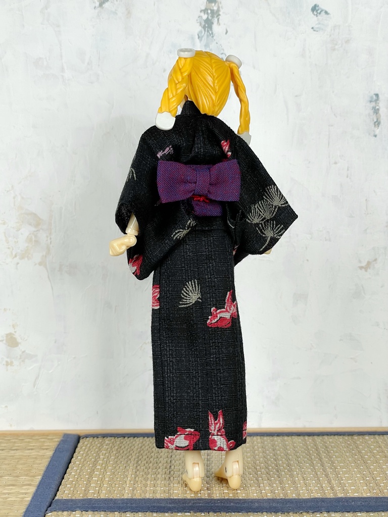 1/12スケール 浴衣・黒地に金魚