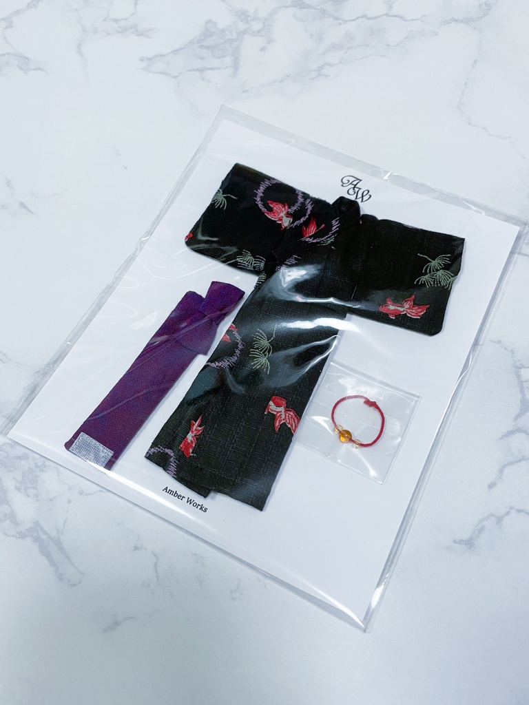 1/12スケール 浴衣・黒地に金魚