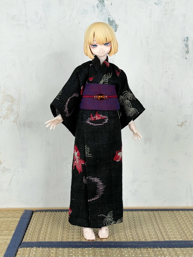 1/12スケール 浴衣・黒地に金魚