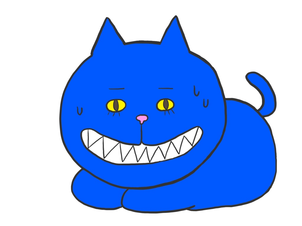 青い猫ワンポイントTシャツ