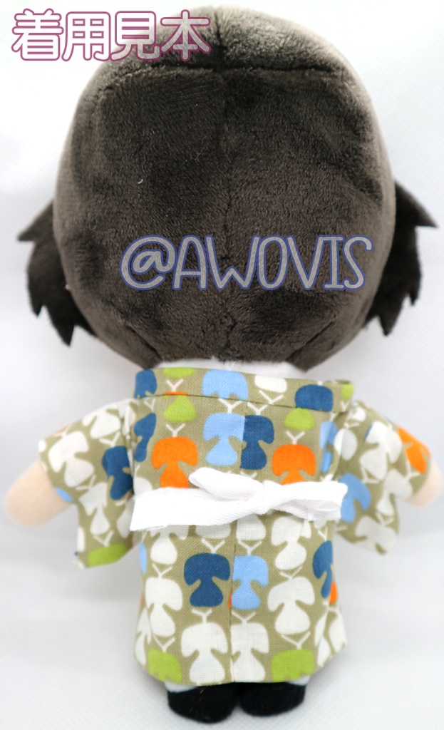 おしゃぬいサイズ浴衣(りんご飴とシマエナガ)