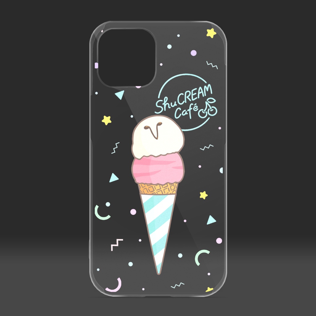 ShuCREAM Cafe ハッピーアイスクリーム クリアiPhoneケース