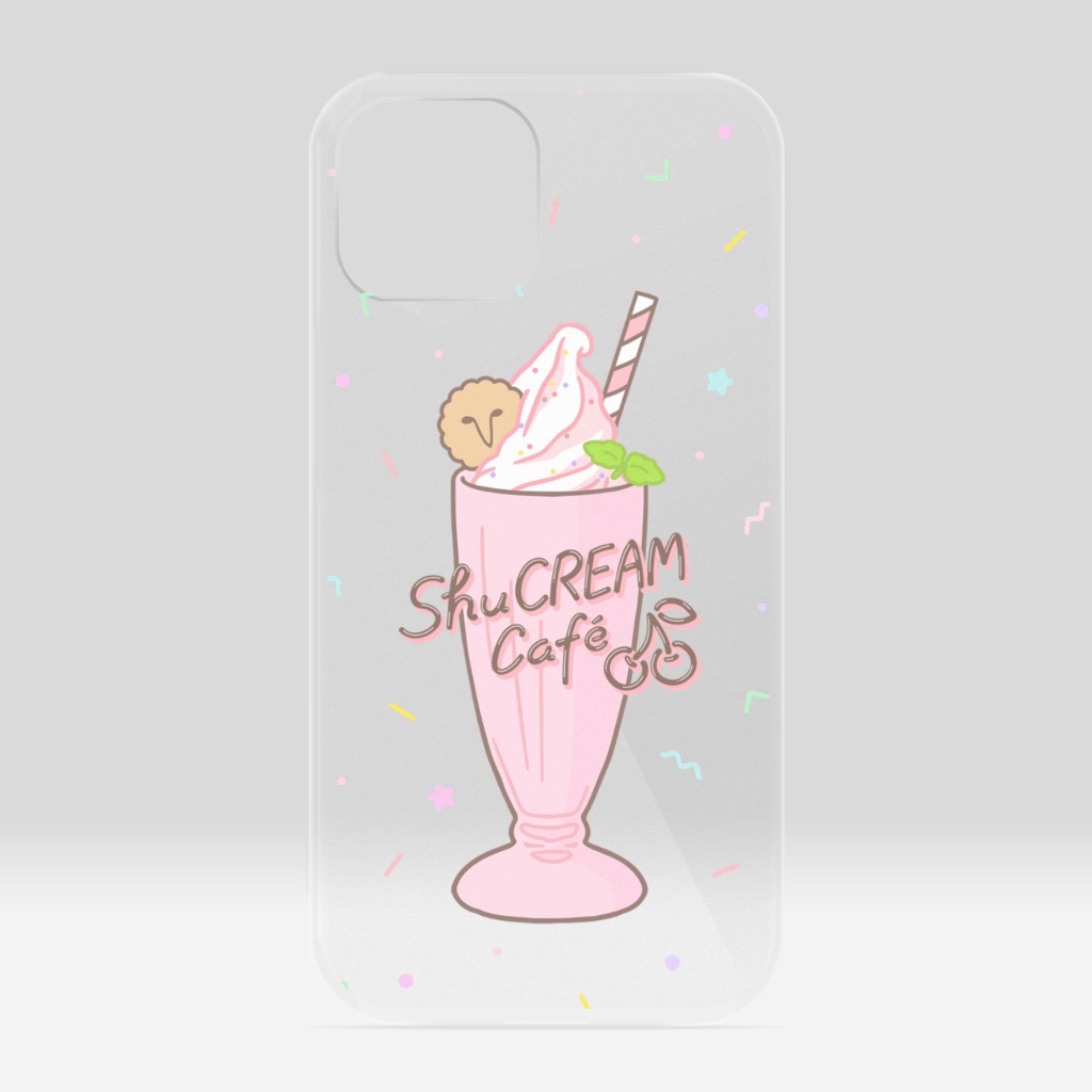 ShuCREAM Cafe ミルクシェイク クリアiPhoneケース