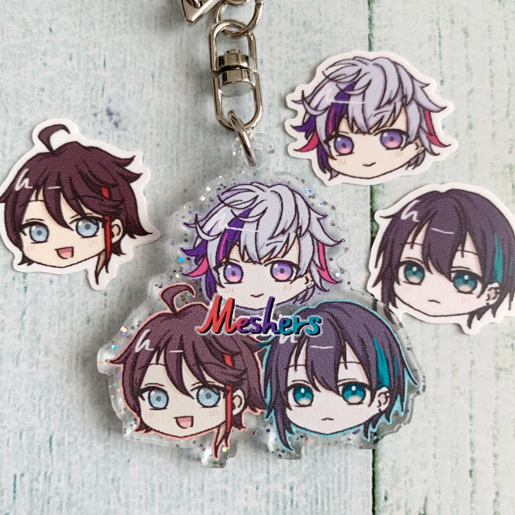 【非公式】メッシャーズ　アクリルキーホルダーとシール