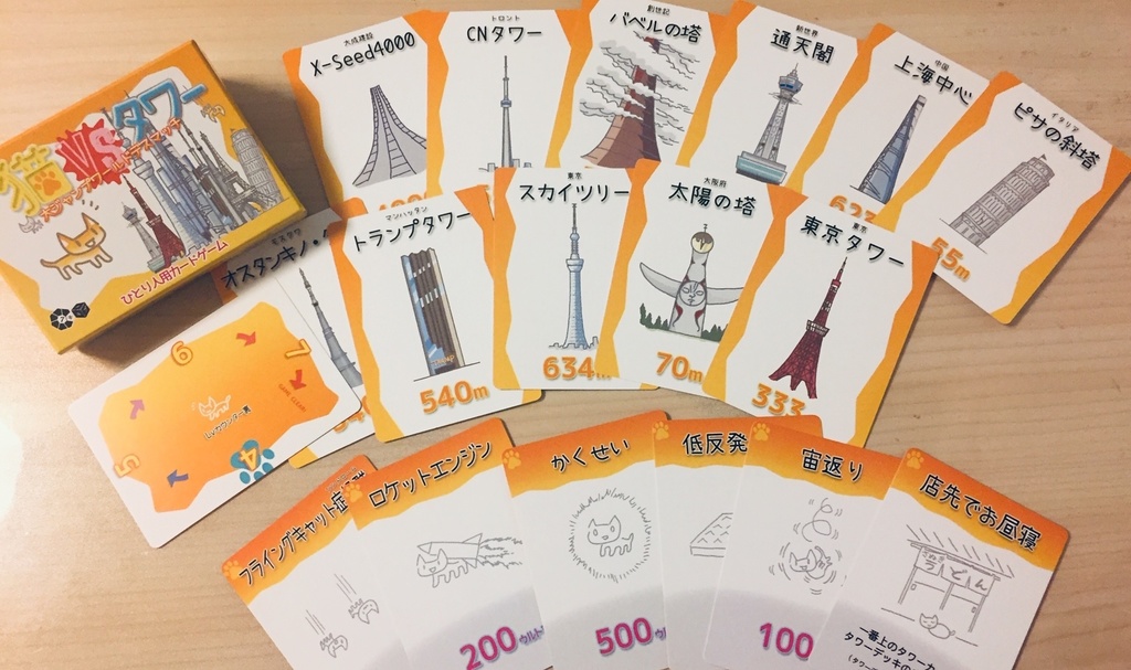 一人用カードゲーム『猫 vs タワー』