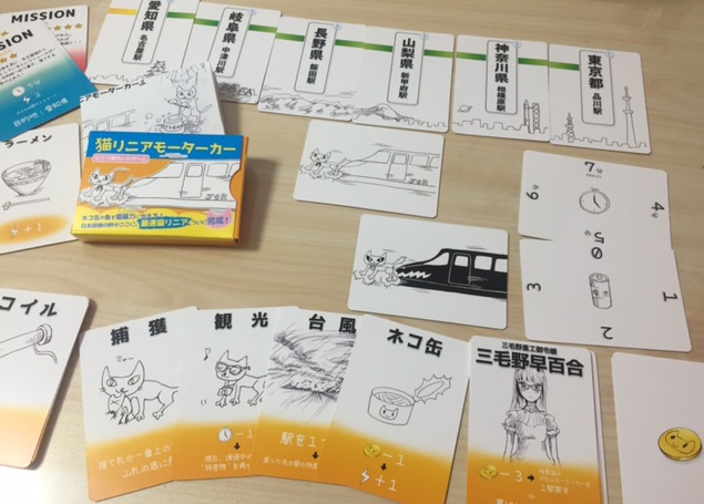 1人用カードゲーム『猫リニアモーターカー』