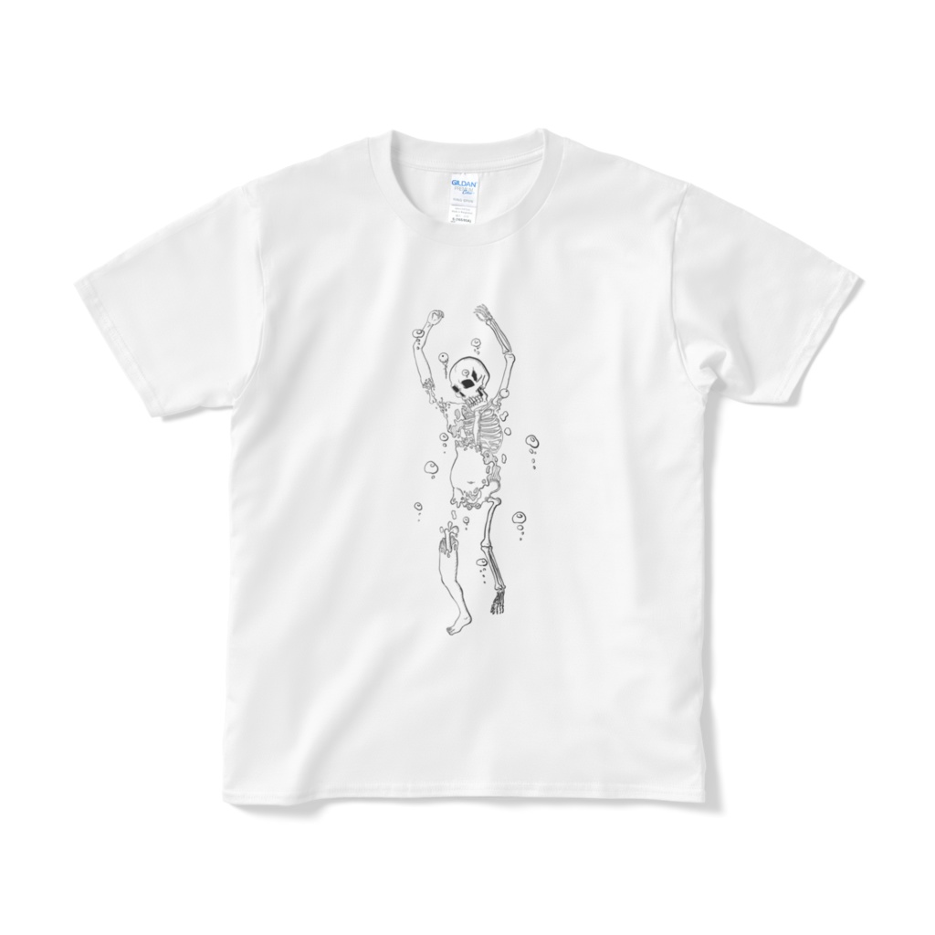 融解ガイコツくんTシャツ(ホワイト)