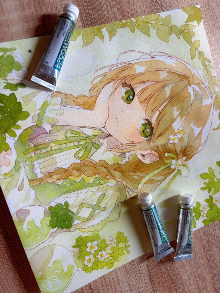 【額装原画】love colors -sap green- 購入者特典付き