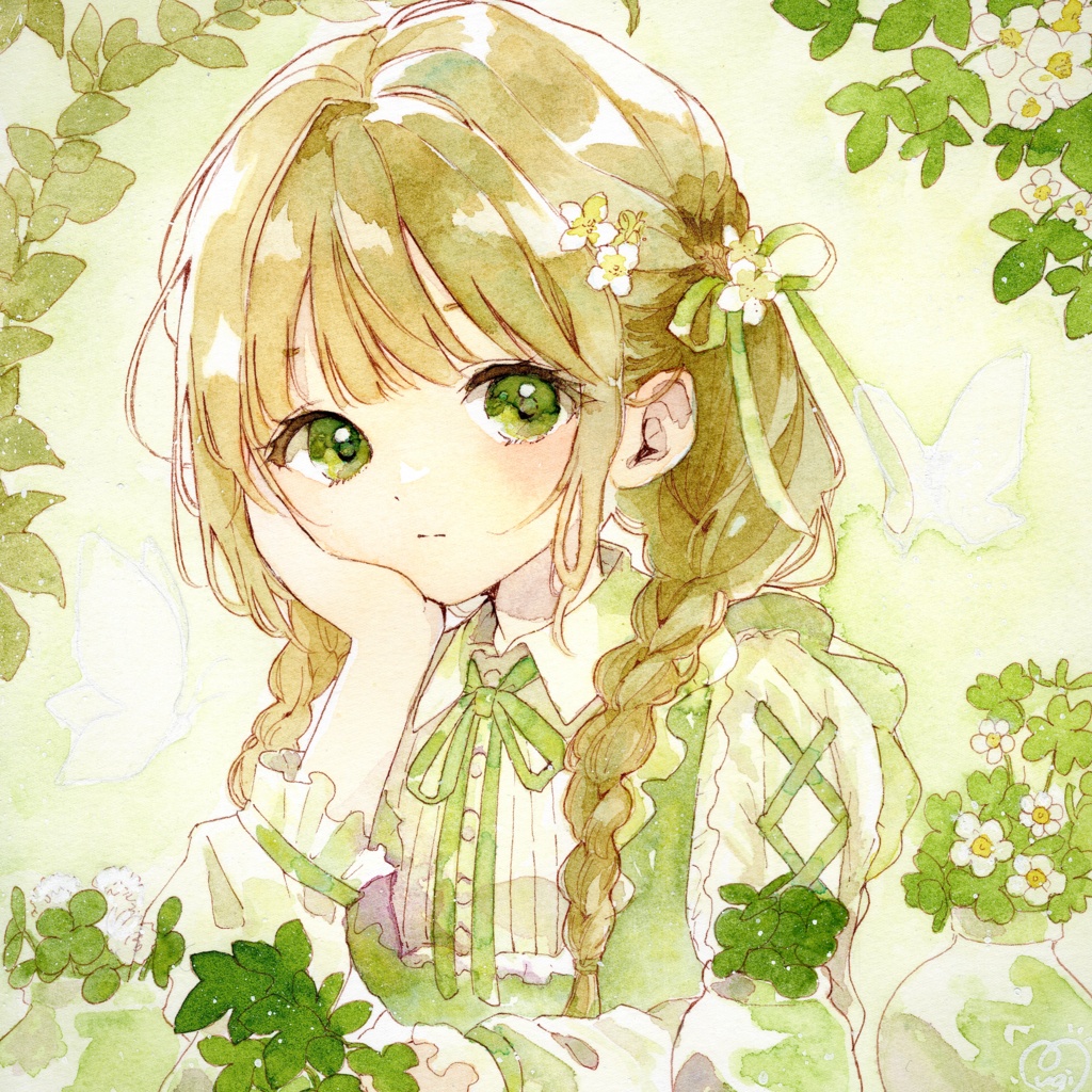 【額装原画】love colors -sap green- 購入者特典付き