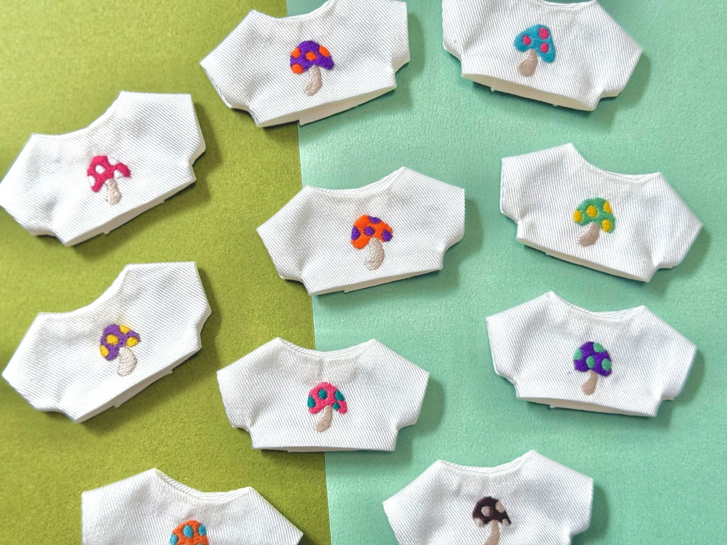 きのこ刺繍