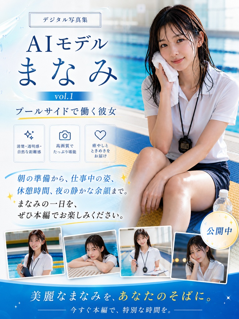 AIモデルまなみ vol.1 プールサイドで働く彼女